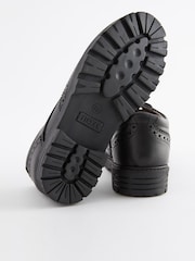 Black Wide Fit (G) School Leather Brogue Shoes - Image 6 of 6