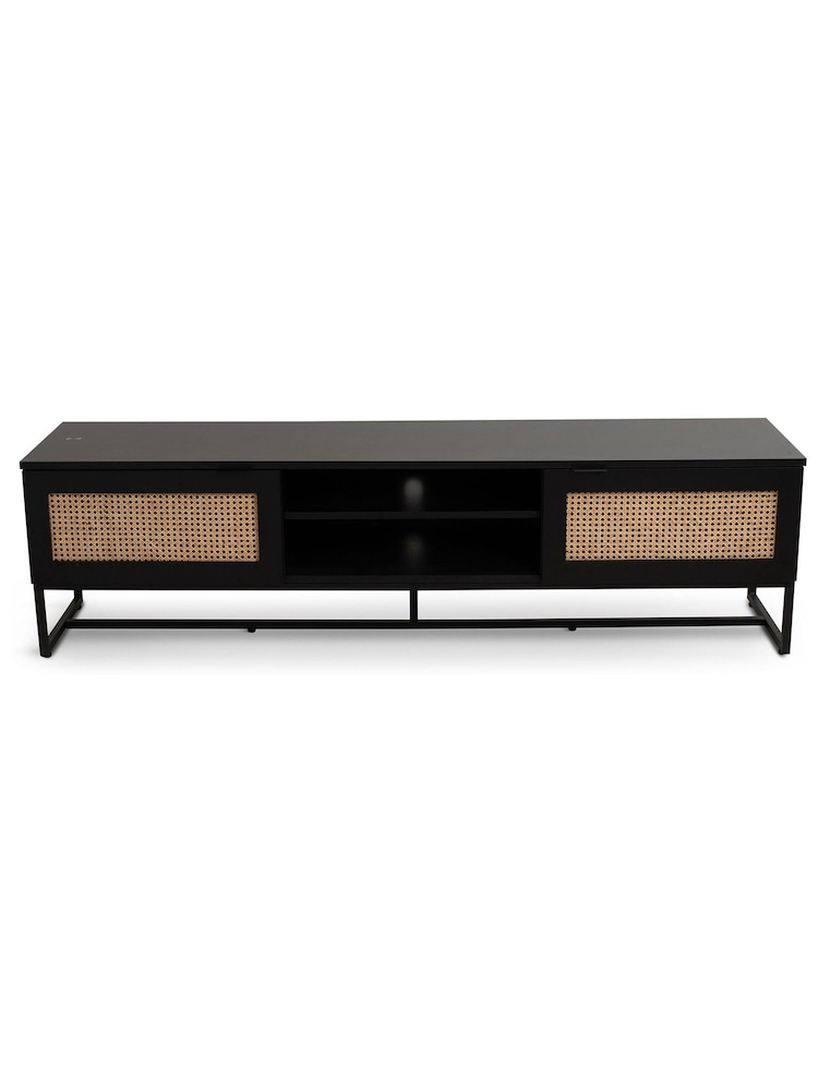 Koble Black Mia Smart Rattan TV Stand - Image 2 of 8