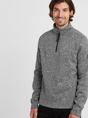 Tog 24 Grey Pearson Knit Look Quarter Zip Fleece - Image 1 of 5