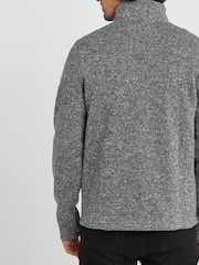 Tog 24 Grey Pearson Knit Look Quarter Zip Fleece - Image 2 of 5
