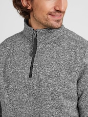 Tog 24 Grey Pearson Knit Look Quarter Zip Fleece - Image 4 of 5