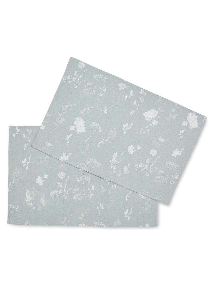 Catherine Lansfield Set of 2 Green Meadowsweet Floral Wipeable 100% Cotton Placemats - Image 3 of 3