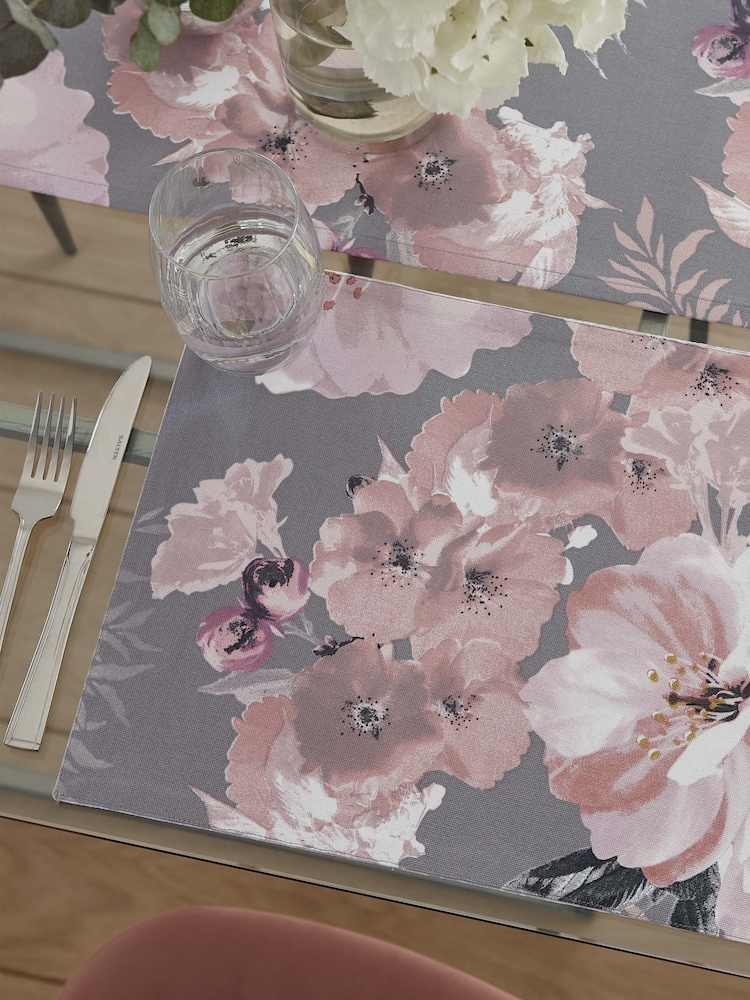 Catherine Lansfield Set of 2 Dramatic Floral Wipeable 100% Cotton Placemats - Изображение 1 из 4