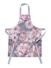 Catherine Lansfield Grey Dramatic Grey Floral 100% Cotton Apron - Image 2 of 2