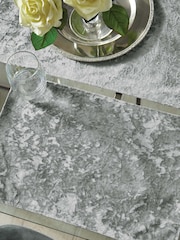 Catherine Lansfield Set of 2 Silver Grey Crushed Velvet Placemats - Image 2 of 2
