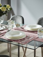 Catherine Lansfield Set of 2 Pink Crushed Velvet Placemats - Image 1 of 2