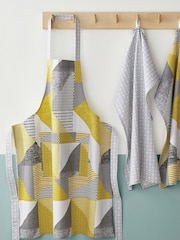 Catherine Lansfield Yellow Larsson Geo 100% Cotton Apron - Image 1 of 3