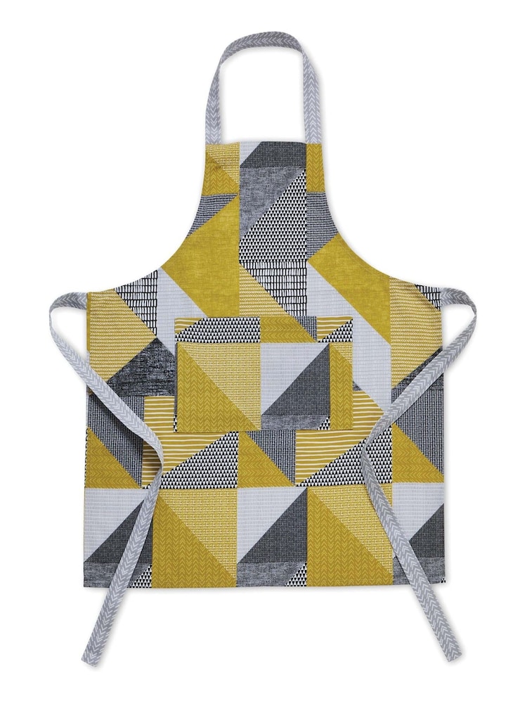 Catherine Lansfield Yellow Larsson Geo 100% Cotton Apron - Image 2 of 3