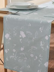 Catherine Lansfield Green Green Meadowsweet Floral 100% Cotton Table Runner - Image 1 of 3