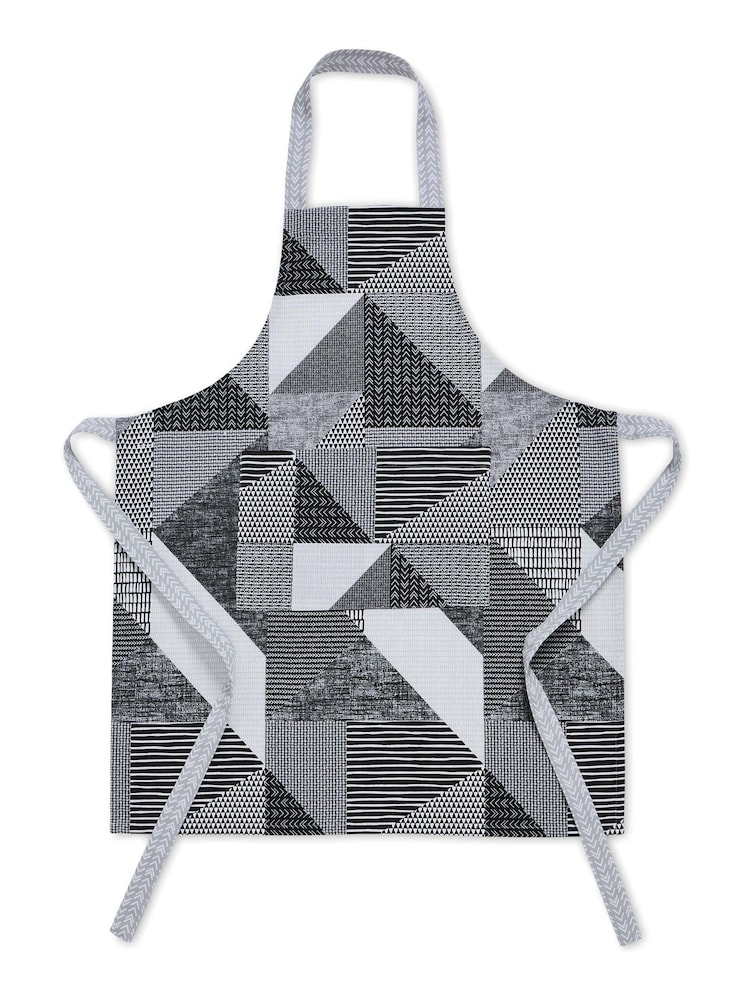 Catherine Lansfield Grey Larsson Geo 100% Cotton Apron - Image 2 of 3