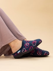 Lunar Blue Heart Mule Slippers - Image 1 of 5