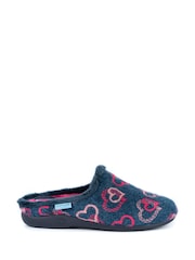 Lunar Blue Heart Mule Slippers - Image 2 of 5