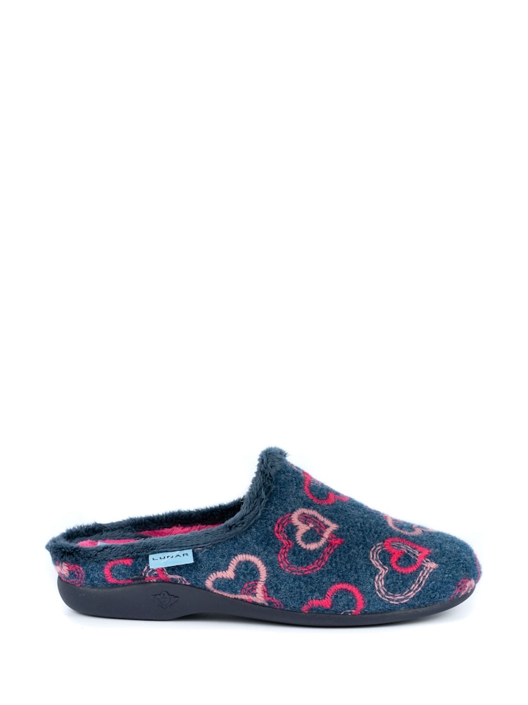 Lunar Blue Heart Mule Slippers - Image 2 of 5