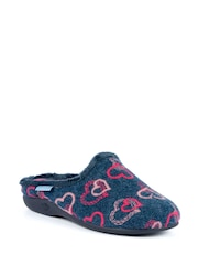 Lunar Blue Heart Mule Slippers - Image 3 of 5