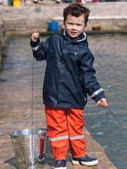 Muddy Puddles Navy Blue Rainy Day Waterproof Jacket - Image 1 of 6