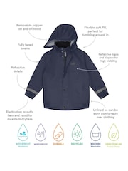 Muddy Puddles Navy Blue Rainy Day Waterproof Jacket - Image 6 of 6