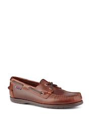 Sebago Brown Endeavor Waxed Leather Boat Shoes - Image 1 of 3