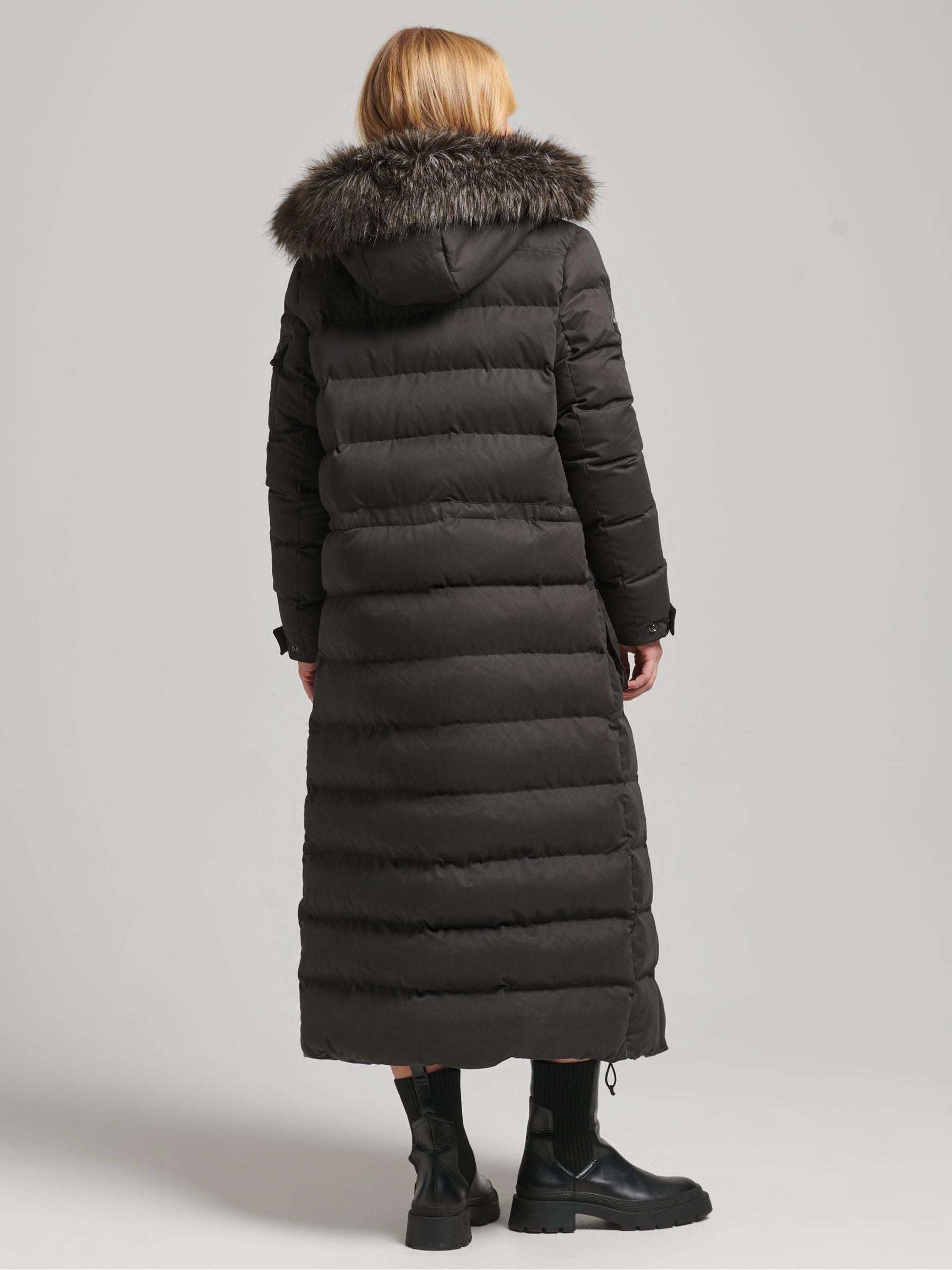 Buy Superdry Black Microfibre Expedition Longline Parka Coat from Next Bahrain
