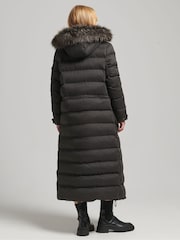 Superdry Black Microfibre Expedition Longline Parka Coat - Image 2 of 6