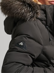 Superdry Black Microfibre Expedition Longline Parka Coat - Image 6 of 6