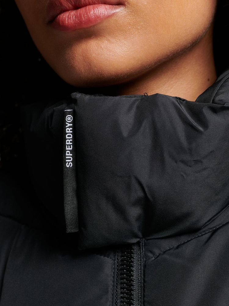 Superdry Black Non Hooded Sports Puffer Jacket - Image 3 of 3