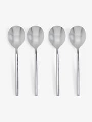 Silver 4 Piece Soup Spoon Hampton Stainless Steel Latte Set - Image 2 of 2