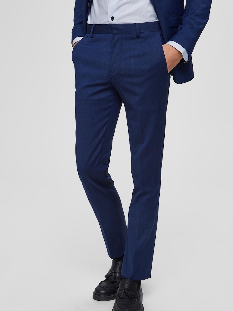 Синие зауженные костюмные брюки Selected Homme Bill - Image 1 of 6 Синие зауженные костюмные брюки Selected Homme Bill - Image 1 of 6