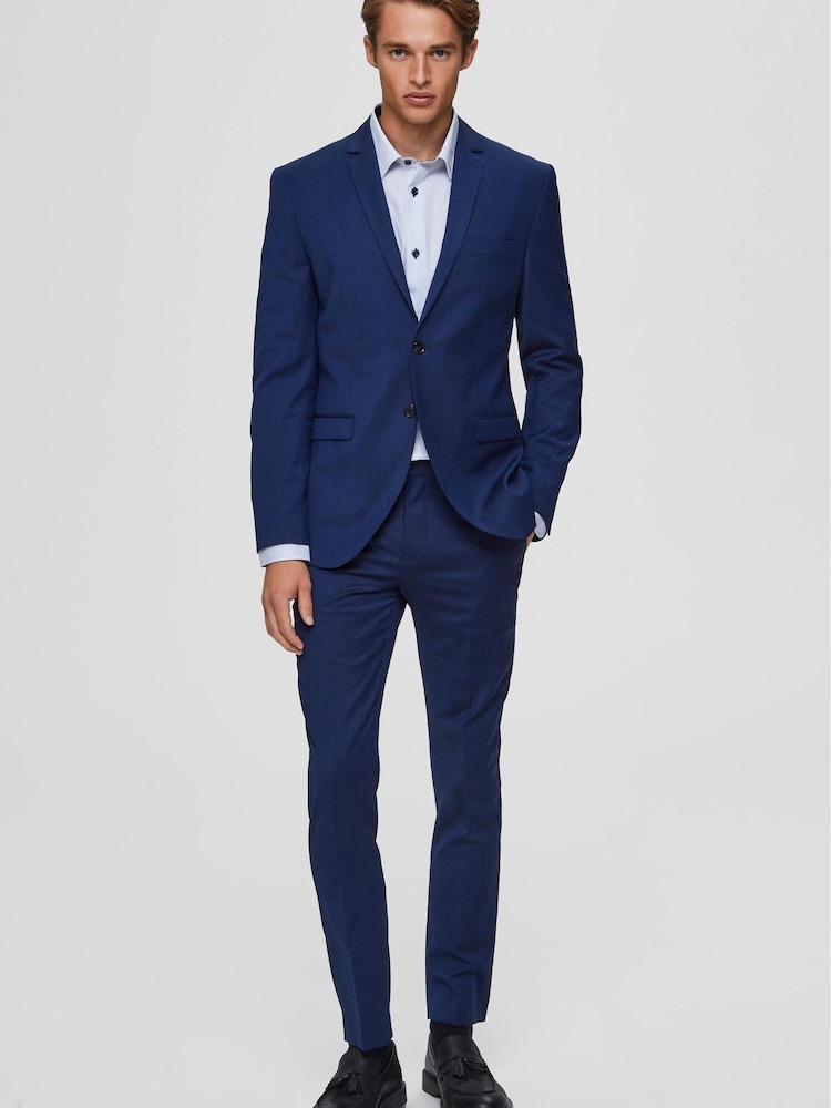 Selected Homme Blue Bill Slim Suit Trousers - Image 2 of 6