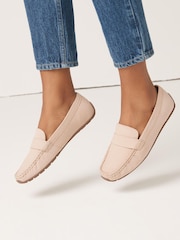 Blush Pink Extra Wide Fit Forever Comfort® Leather Driver Shoes - Image 2 of 7