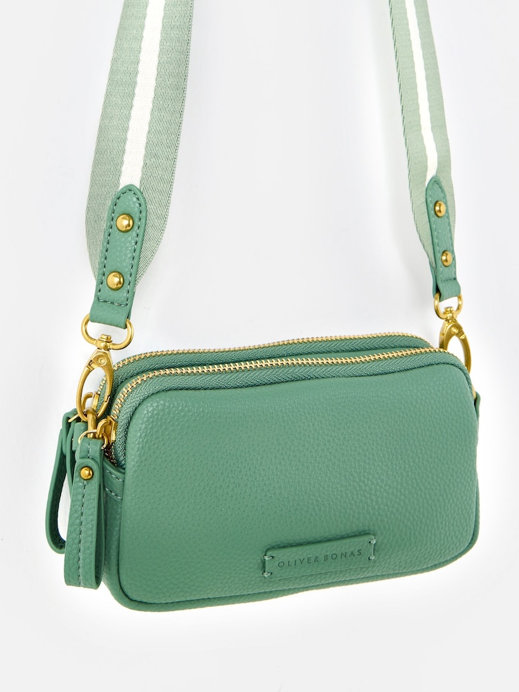 Oliver Bonas Green Cross-Body Bag - Image 1 of 7 Oliver Bonas Green Cross-Body Bag - Image 1 of 7