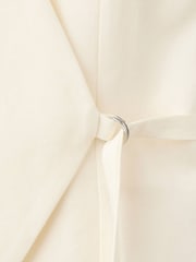 Mango Cream Short Linen Blend Jumpsuit - Image 2 of 3