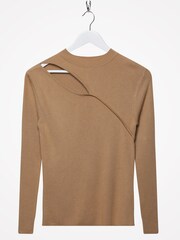 Коричневый джемпер с вырезом Sonder Studio - Image 3 of 5