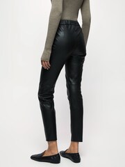 Jigsaw Black Stretch Leather Leggings - Image 2 of 6