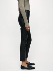 Jigsaw Black Stretch Leather Leggings - Image 4 of 6