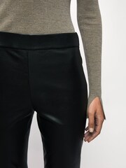 Jigsaw Black Stretch Leather Leggings - Image 5 of 6
