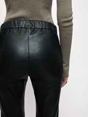 Jigsaw Black Stretch Leather Leggings - Image 6 of 6
