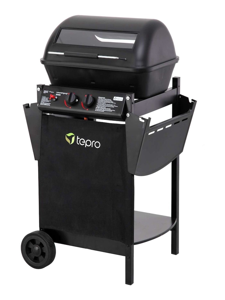 Tepro Black Garden Irvine Lava Stone Gas BBQ Grill - Image 1 of 9