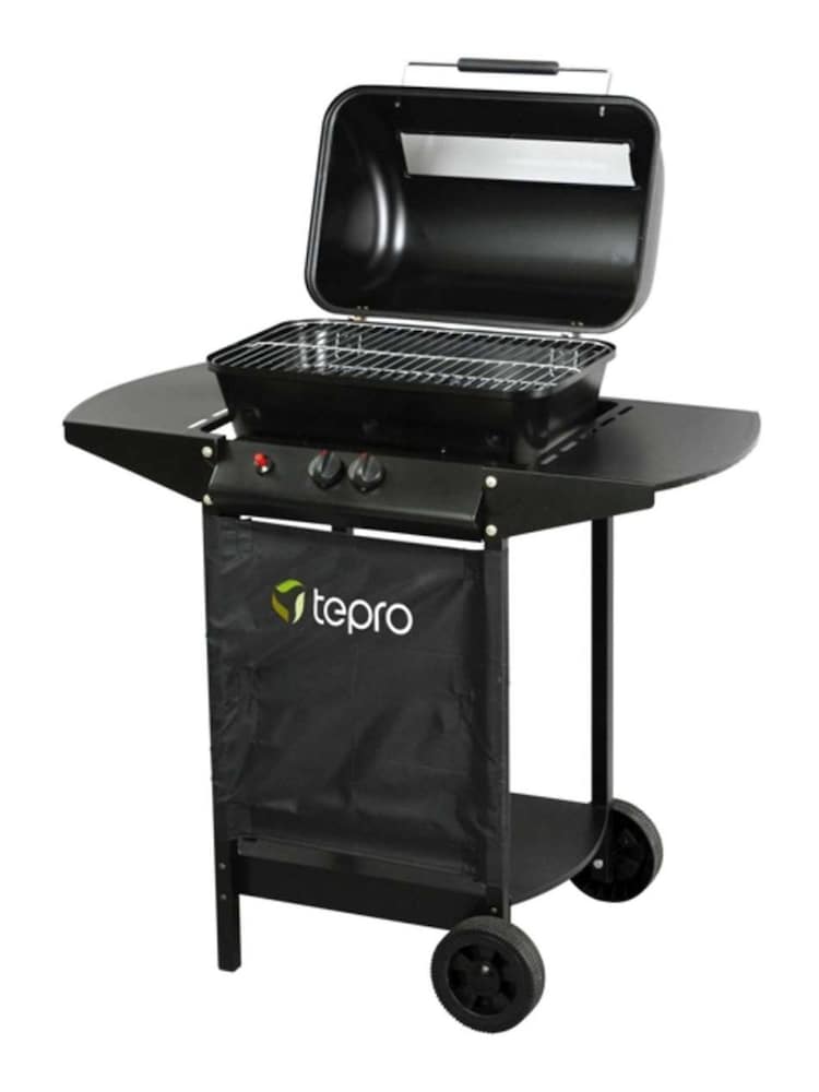 Tepro Black Garden Irvine Lava Stone Gas BBQ Grill - Image 2 of 9