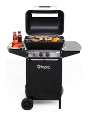 Tepro Black Garden Irvine Lava Stone Gas BBQ Grill - Image 8 of 9