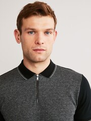 črna/siva - Teksturirana polo srajca - Slika 1 iz 6