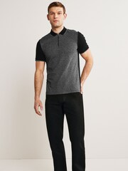 črna/siva - Teksturirana polo srajca - Slika 3 iz 6