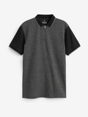 črna/siva - Teksturirana polo srajca - Slika 6 iz 6