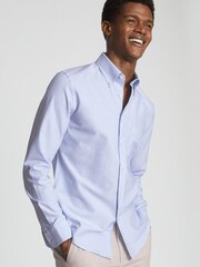 Reiss Soft Blue Soft Wash Button Down Oxford Shirt - Image 1 of 5