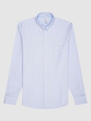 Reiss Soft Blue Soft Wash Button Down Oxford Shirt - Image 2 of 5