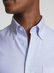 Reiss Soft Blue Soft Wash Button Down Oxford Shirt - Image 4 of 5