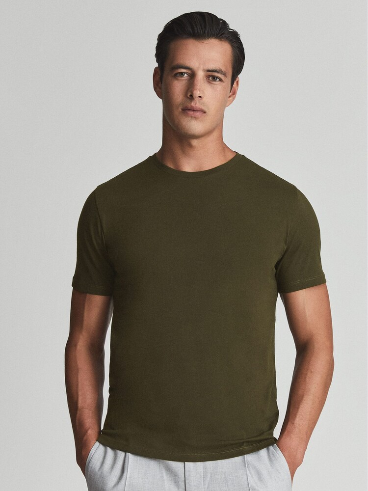 Reiss Oxidised Green Regular Fit Crew Neck T-shirt - Image 1 of 7