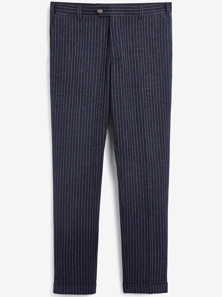 Blue Stripe Slim Fit Suit: Trousers - Image 1 of 3