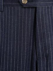 Blue Stripe Slim Fit Suit: Trousers - Image 2 of 3