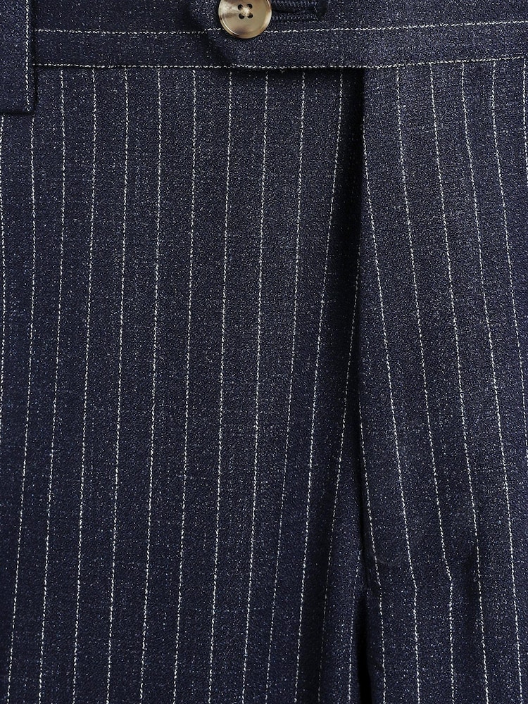 Blue Stripe Slim Fit Suit: Trousers - Image 2 of 3