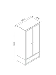 Mirror Fleur Double, 1 Drawer Wardrobe - Image 1 of 8